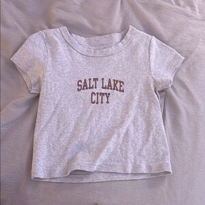 Brandy Melville Gray Short Sleeve Tee Salt Lake City